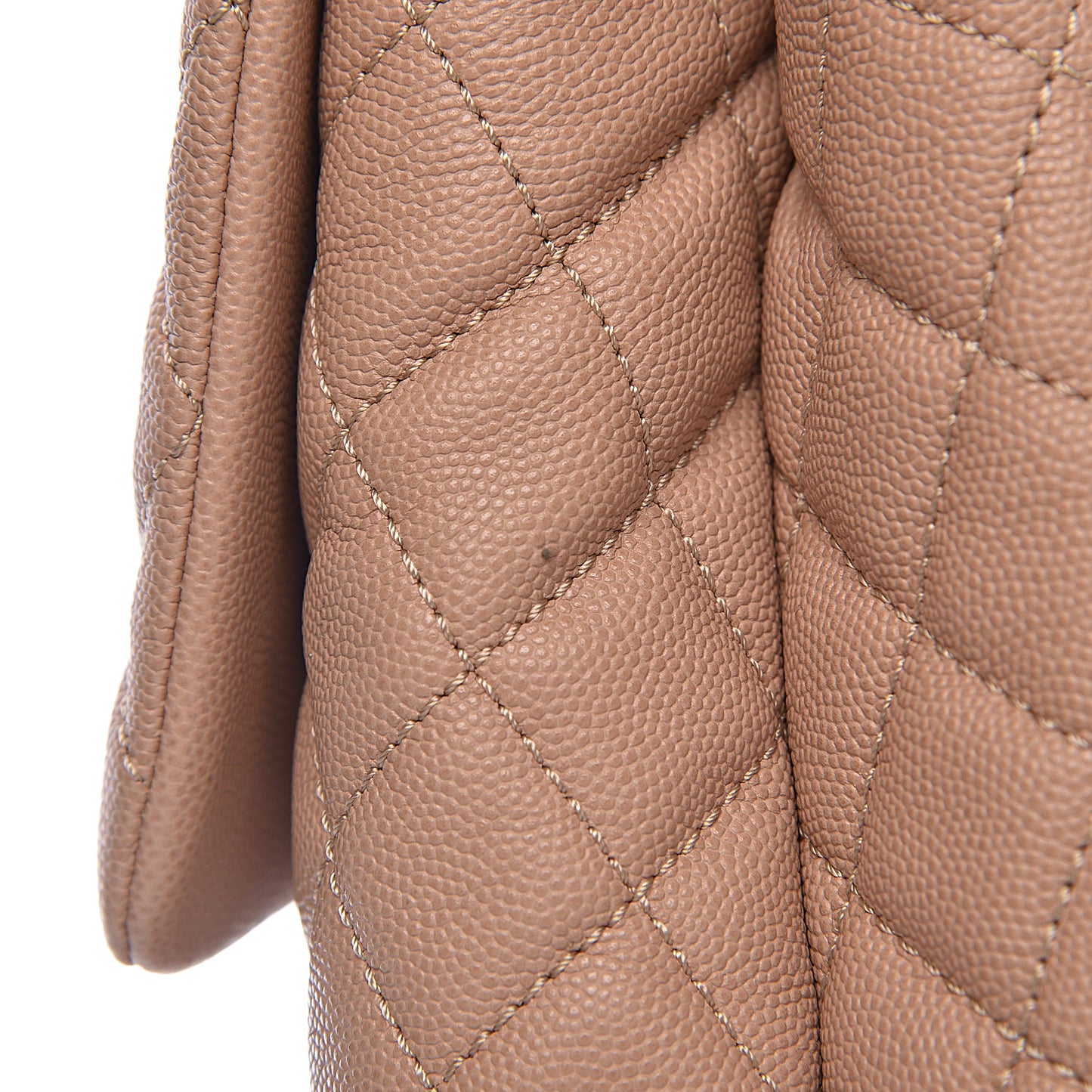 Caviar Lizard Quilted Medium Coco Handle Flap Light Beige