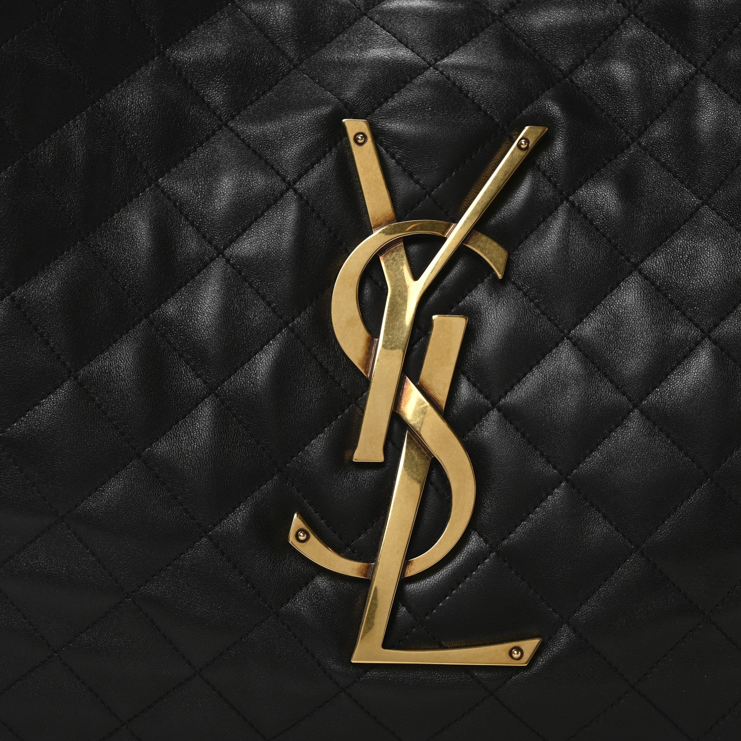 Saint Laurent Lambskin Quilted Maxi Icare Shopping Tote Black 9 of 11