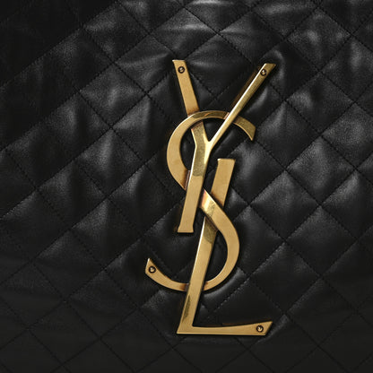 Saint Laurent Lambskin Quilted Maxi Icare Shopping Tote Black 9 of 11