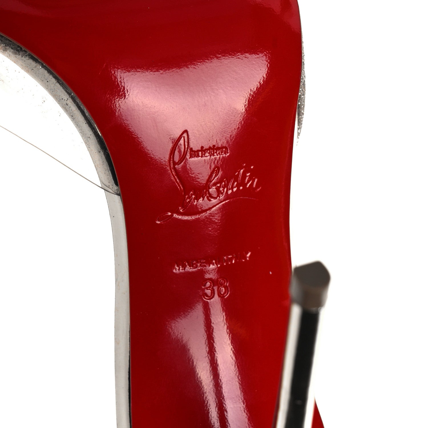 Christian Louboutin Mini Glitter PVC Specchio Optisexy 100 Pumps 38 Ivory Light Gold 12 of 20