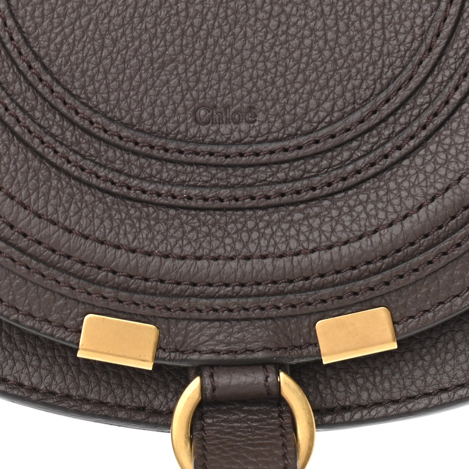 Chloe Calfskin Mini Marcie Round Crossbody Bag Bold Brown 8 of 10