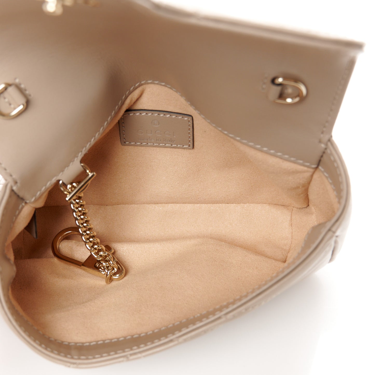 Calfskin Matelasse Super Mini GG Marmont Shoulder Bag Taupe