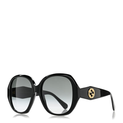 Gucci Acetate Round Frame Sunglasses GG0796S Black 1 of 8