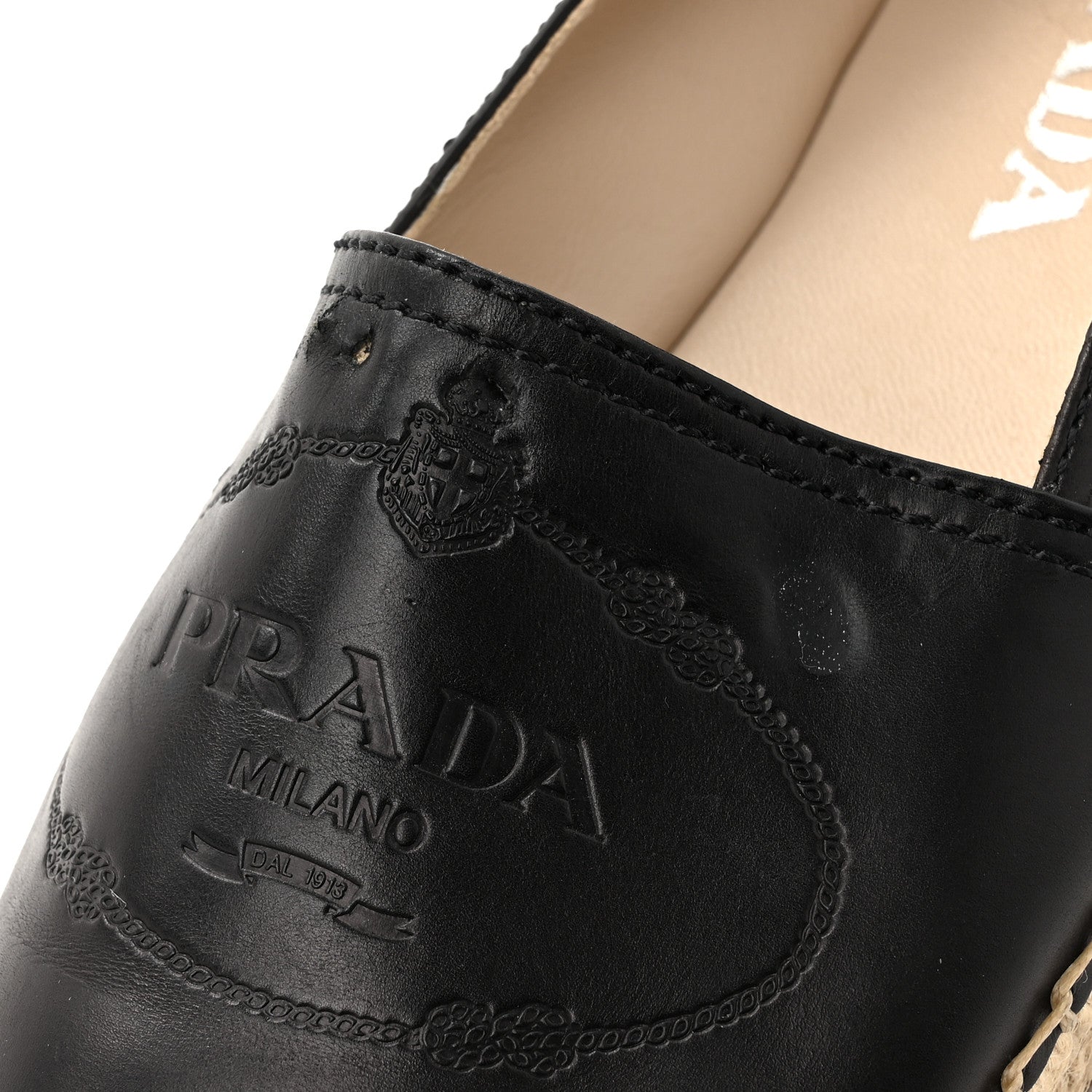 Prada Nappa Logo Cap Toe 20mm Espadrilles 37 Black 13 of 14