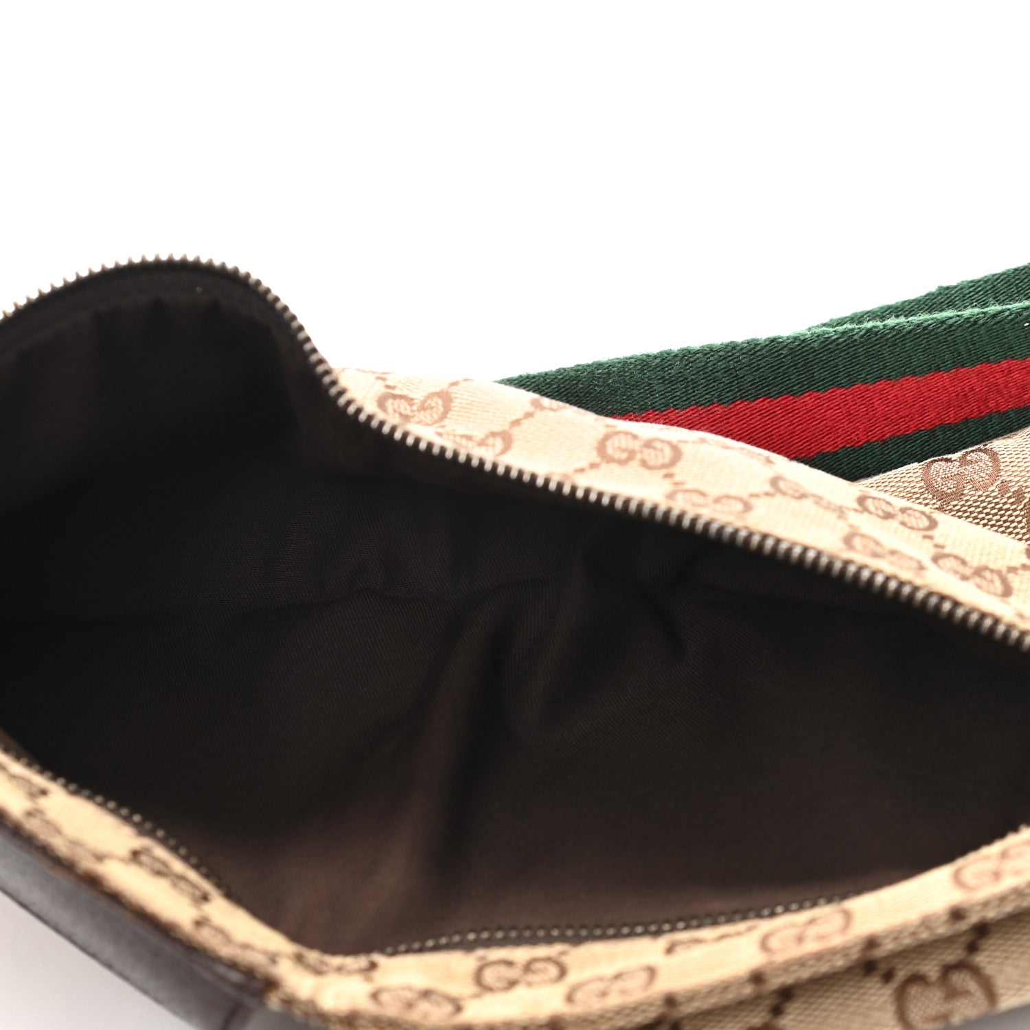 Gucci GG Monogram Web Double Pocket Belt Bag Dark Brown 5 of 10