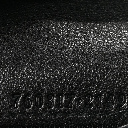 Gucci Sakai Be Green Calfskin Diagonal Stitched Blondie Card Case Wallet Black 7 of 8