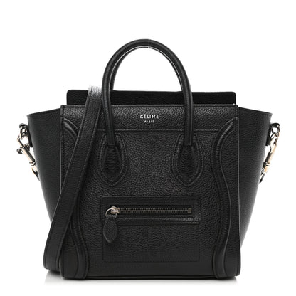 Celine Drummed Calfskin Nano Luggage Black 1 of 18