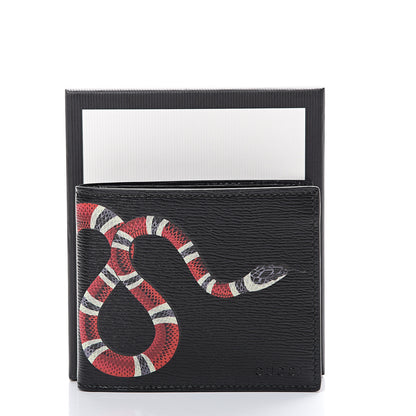 Gucci Shangai Calfskin Kingsnake Bi-Fold Wallet Black 7 of 7