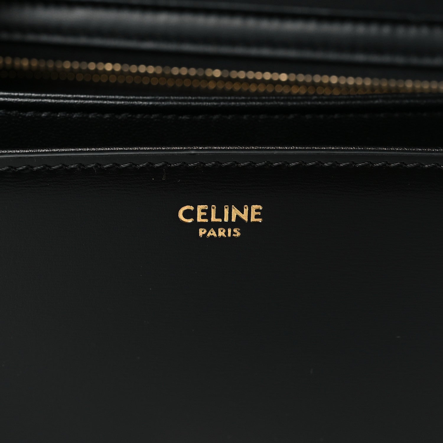 Celine Shiny Calfskin Medium Triomphe Black 6 of 10