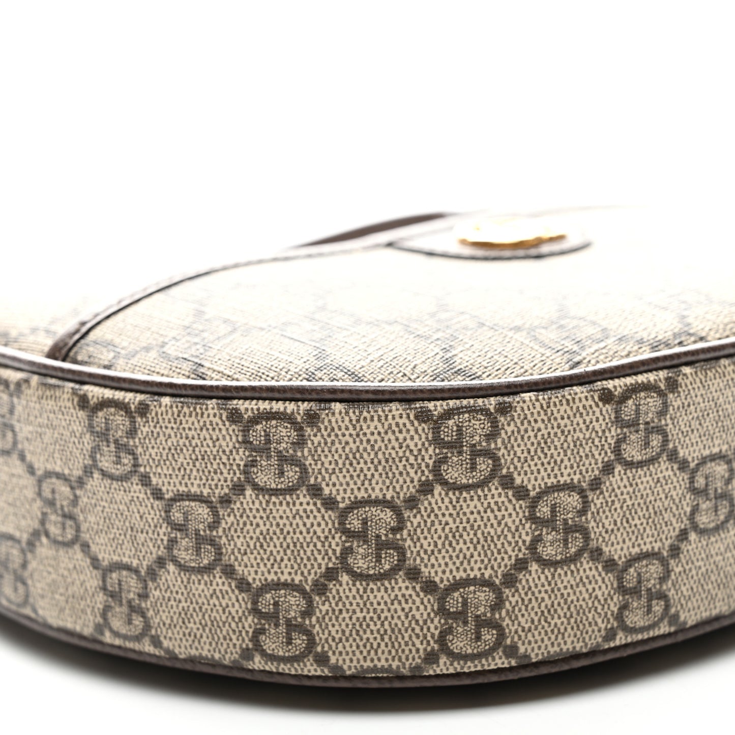 GG Supreme Monogram Textured Calfskin Small Ophidia Shoulder Bag Beige Ebony New Acero
