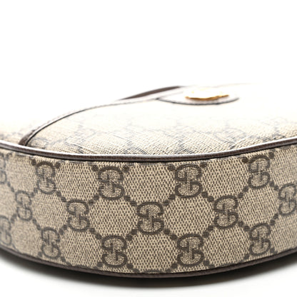 Gucci GG Supreme Monogram Textured Calfskin Small Ophidia Shoulder Bag Beige Ebony New Acero 8 of 9