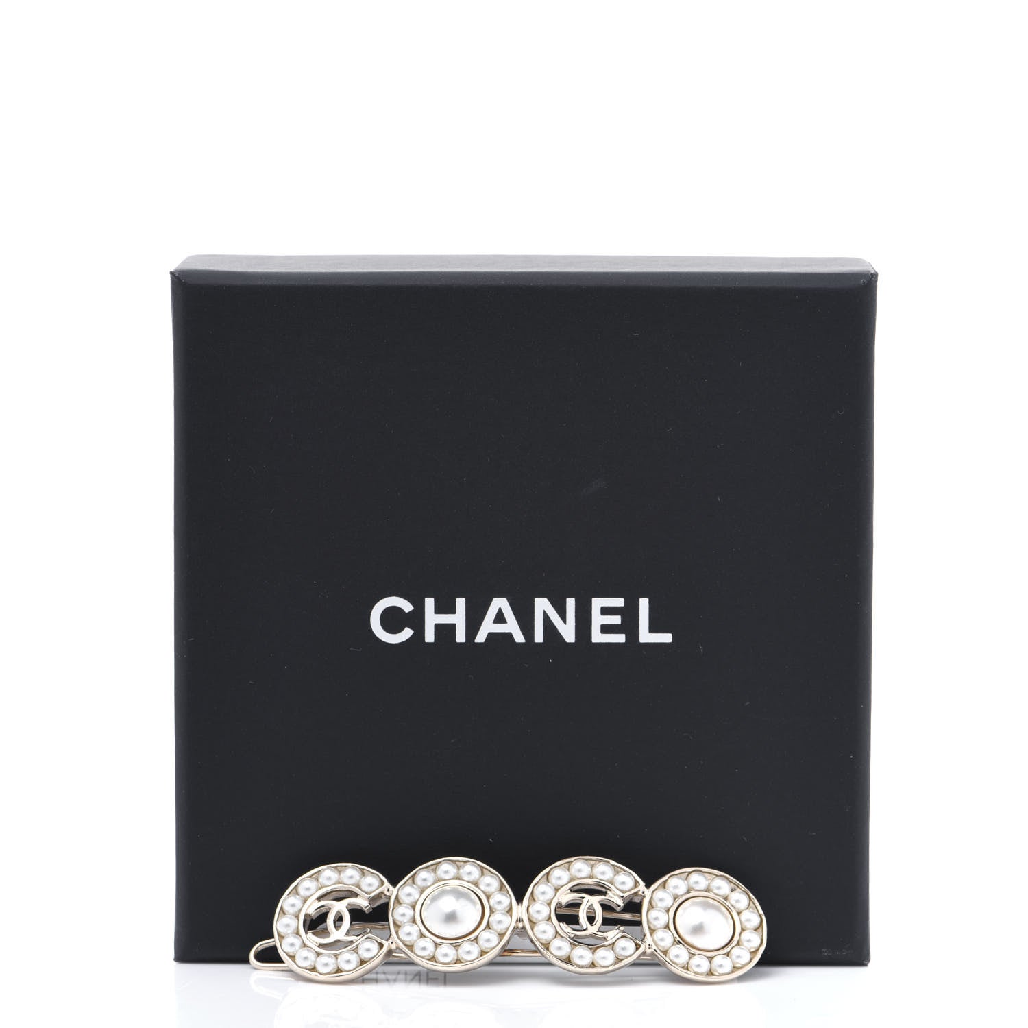 Chanel Pearl Coco Hair Clip Barrette Gold 6 of 6