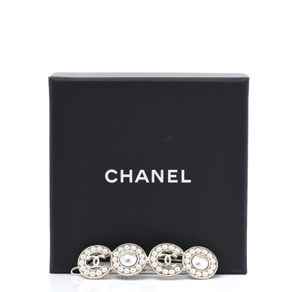 Chanel Pearl Coco Hair Clip Barrette Gold 6 of 6