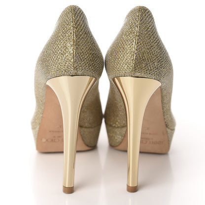 Jimmy Choo Lame Glitter Dahlia Pumps 35 Gold 6 of 9