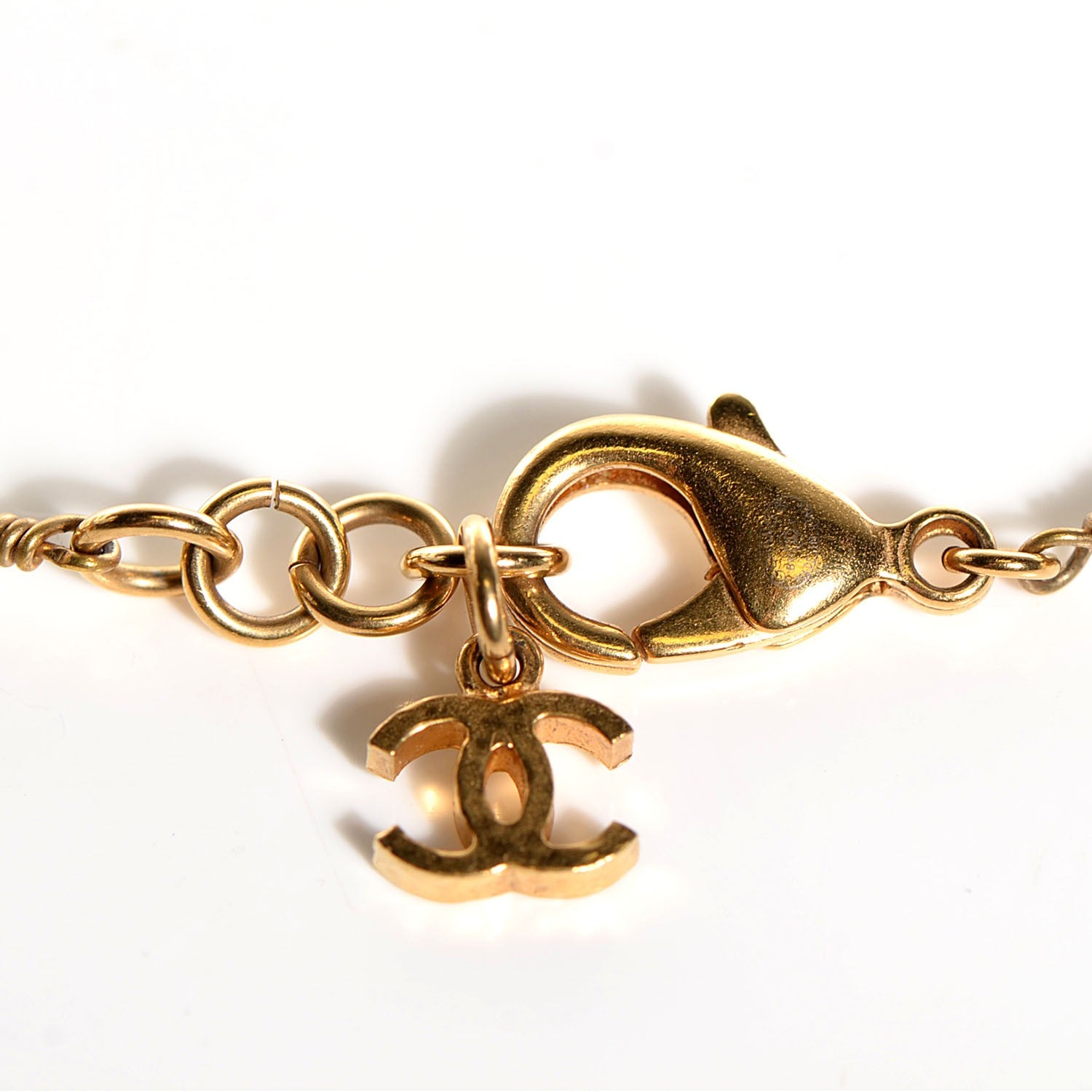 Chanel Pearl Beaded CC Long Necklace Gold 4 of 4