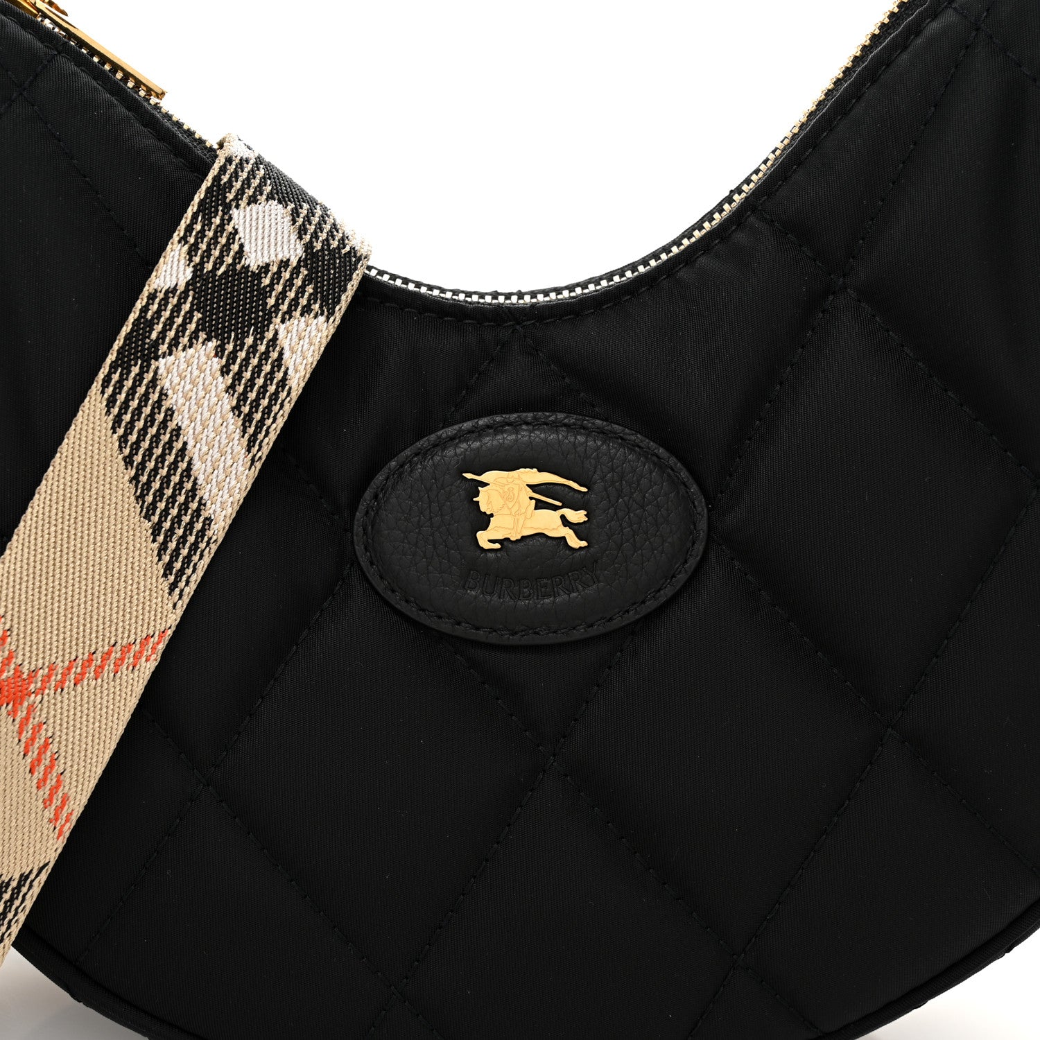 Burberry Nylon Horseshoe Crossbody Bag Black 7 of 10