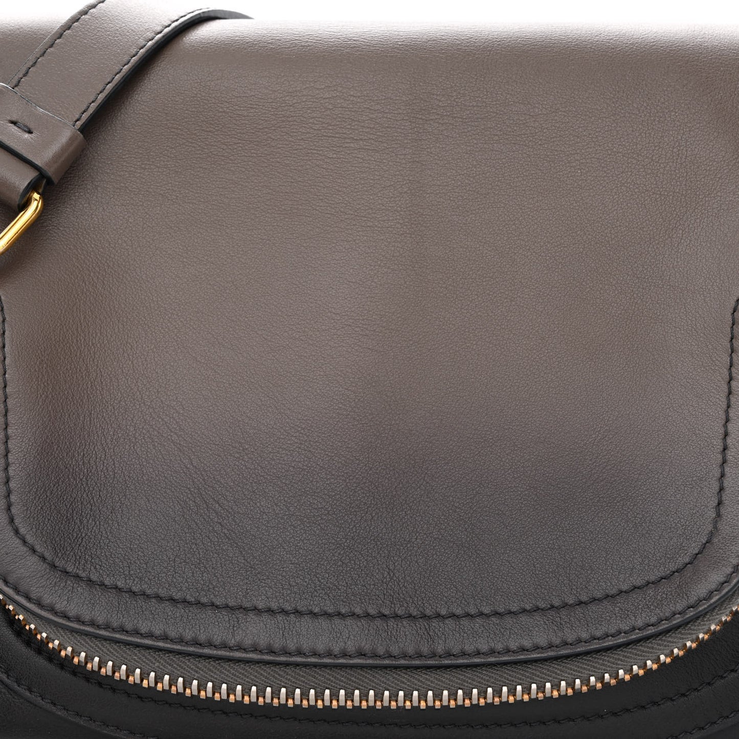 Grained Calfskin Medium Shaded Jennifer Crossbody Bag Brown