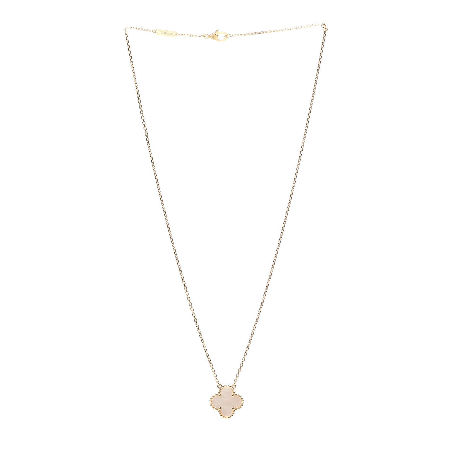 18K Yellow Gold Mother of Pearl Vintage Alhambra Pendant Necklace