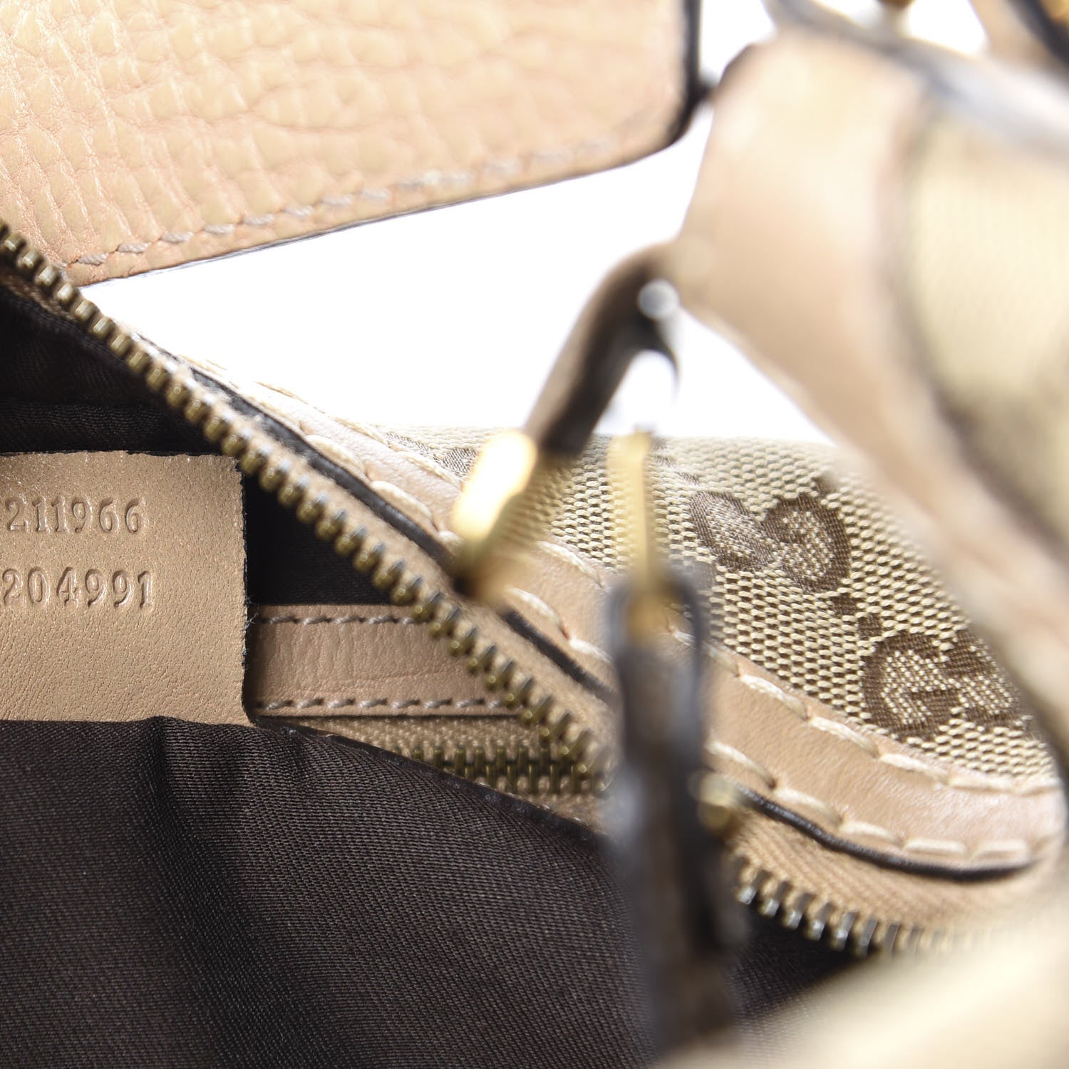 Gucci Monogram Medium Jockey Hobo Beige 9 of 10