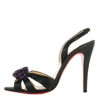 Christian Louboutin Burma Evita 100 Slingback Sandals 37 Black 1 of 6