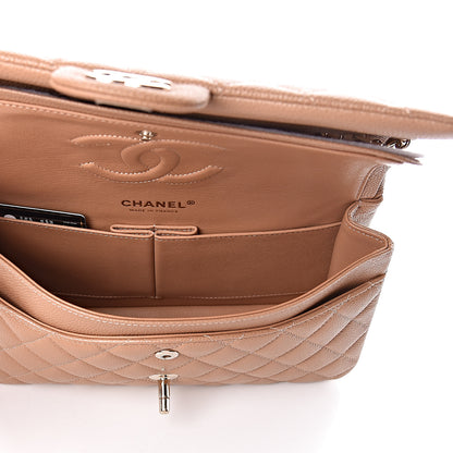 Chanel Iridescent Caviar Quilted Medium Double Flap Beige 5 of 9