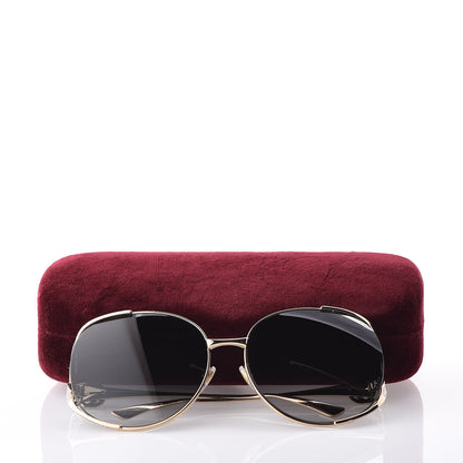 Gucci Metal Oversized Round Frame GG0225S Sunglasses Gold 8 of 8