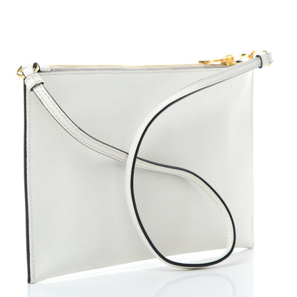 Prada Saffiano Small Flat Pouch Talco 3 of 9