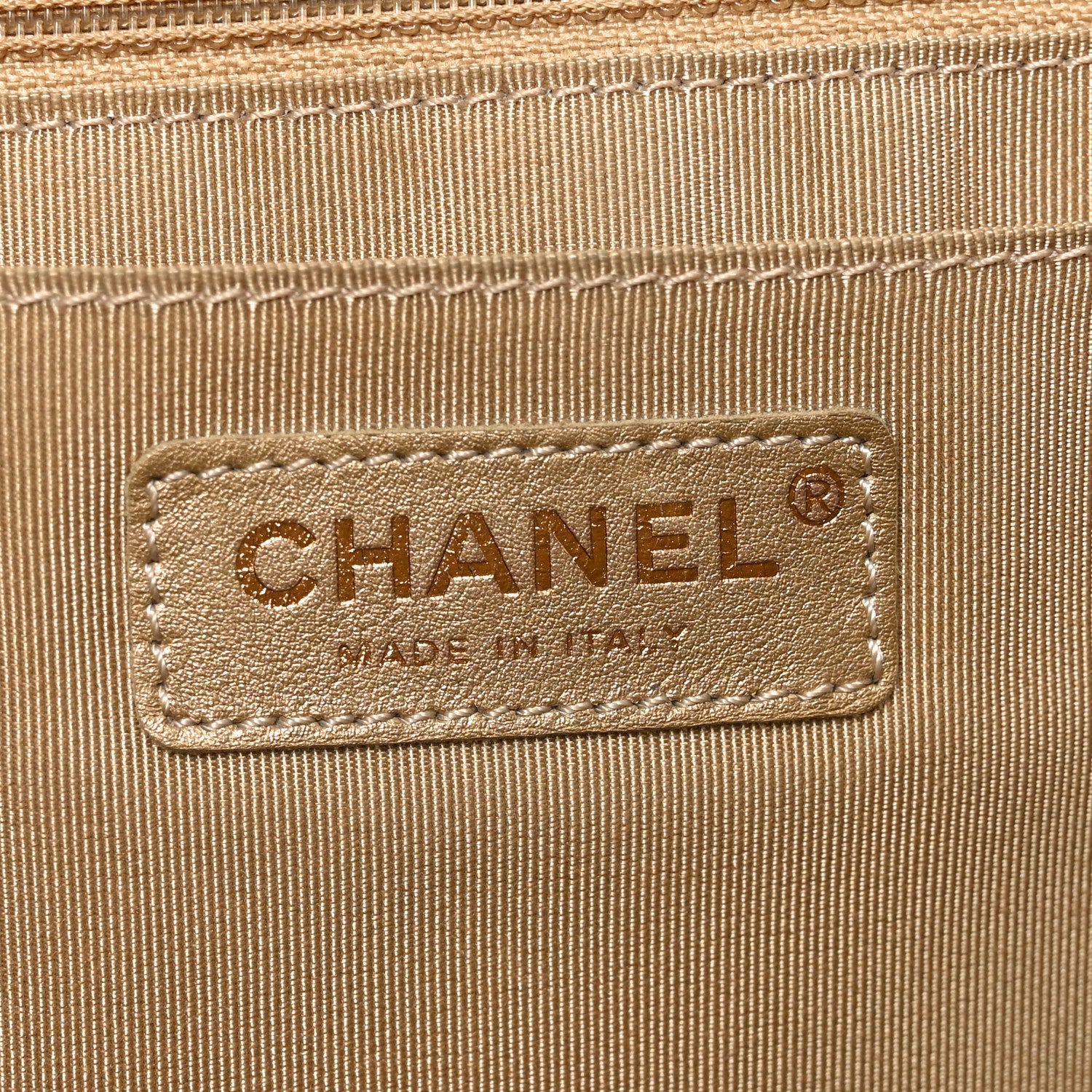 Chanel Metallic Calfskin Quilted Small XXL Travel Flap Bag Gold 6 of 10