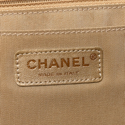 Chanel Metallic Calfskin Quilted Small XXL Travel Flap Bag Gold 6 of 10