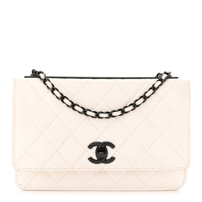 Chanel Lambskin Quilted Trendy CC Wallet On Chain WOC White 1 of 13