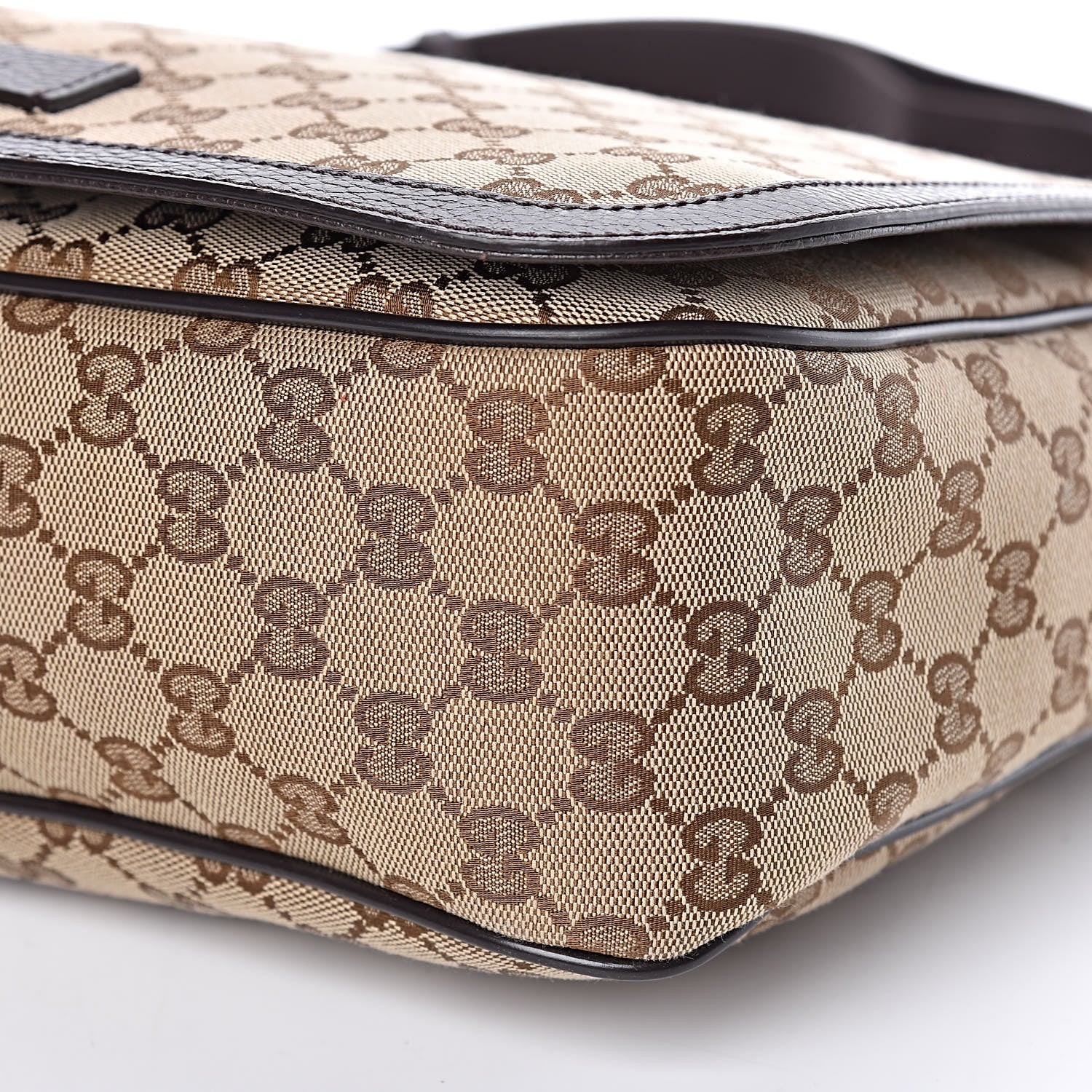 Gucci Monogram Large Flap Messenger Bag Beige Dark Brown 11 of 11