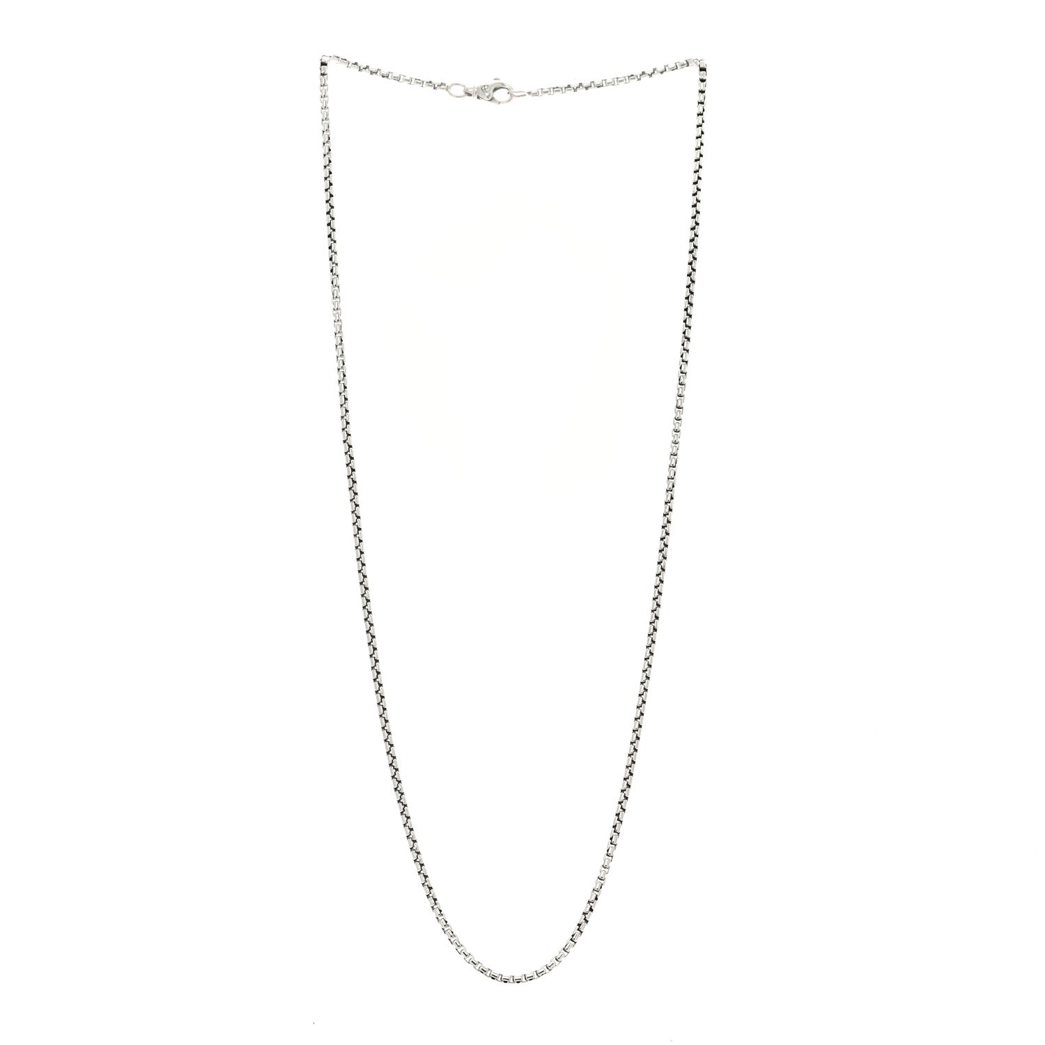 David Yurman Sterling Silver 2.7mm Small Box Chain Necklace 24" 3 of 5