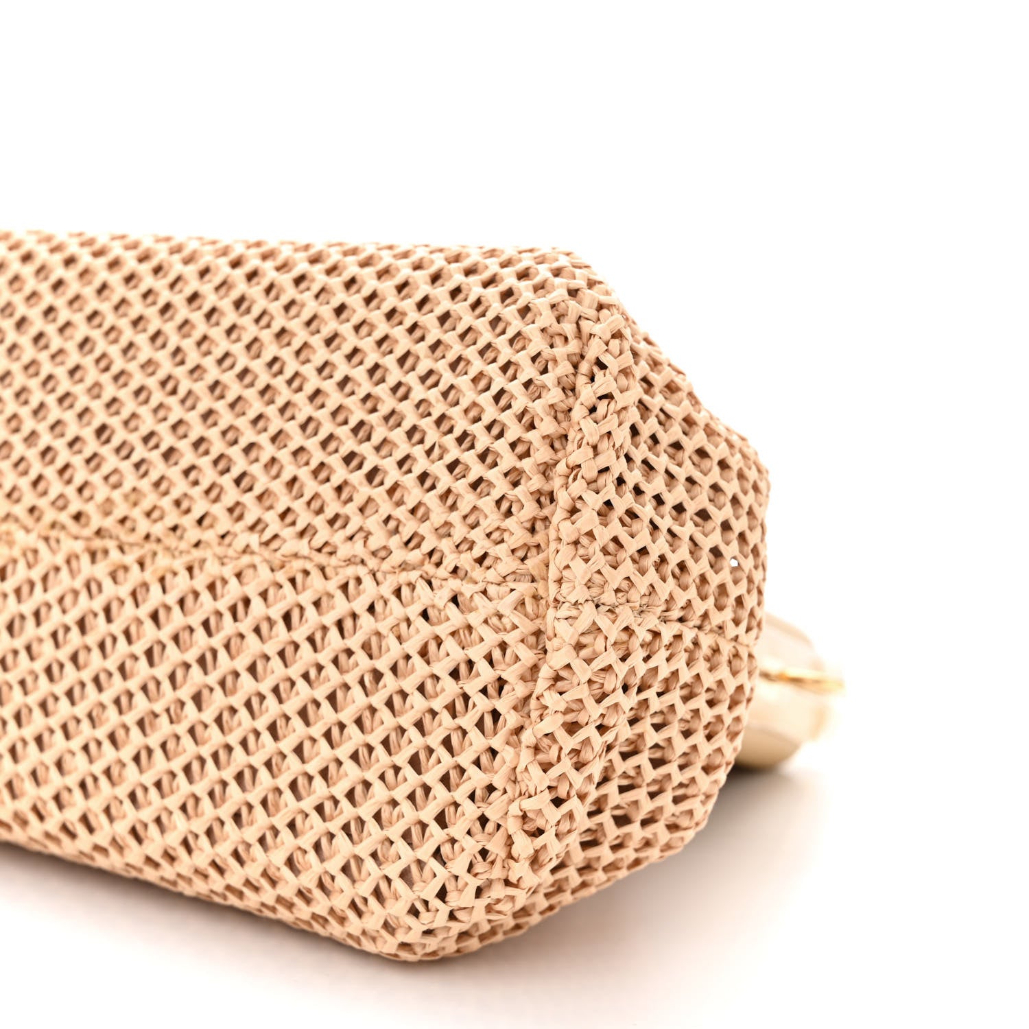 Fendi Raffia Nappa Macrame Small Fendi First Natural Sahara