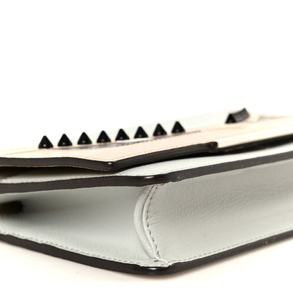 Fendi Vitello Elite Monster Eyes Studded Tube Wallet on Chain Grigio Perla Multicolor 10 of 11