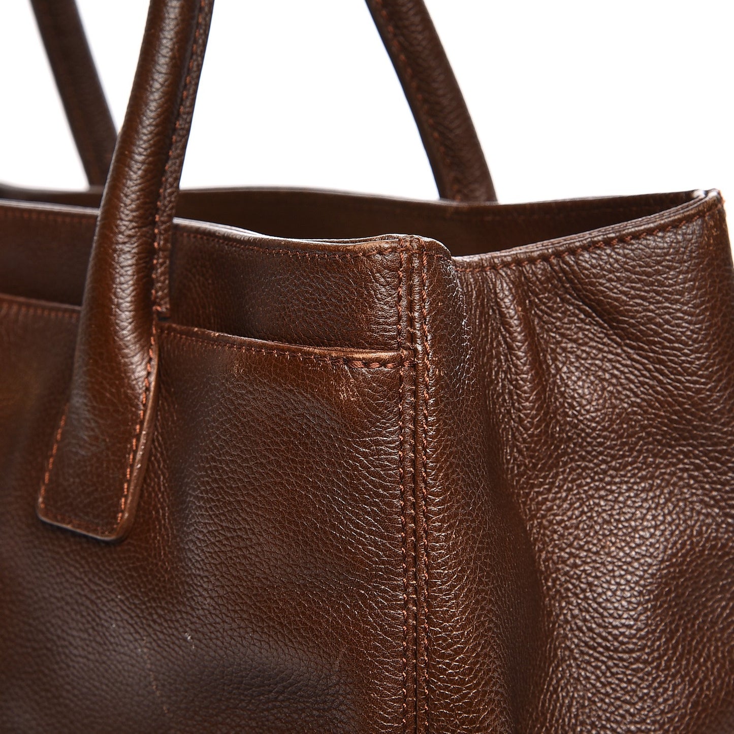 Calfskin Cerf Executive Shopper Tote Brown