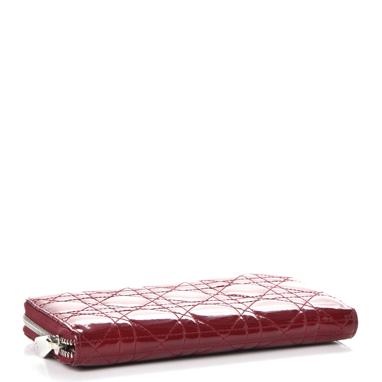 Christian Dior Patent Cannage Lady Dior Continental Zip Wallet Red 4 of 8