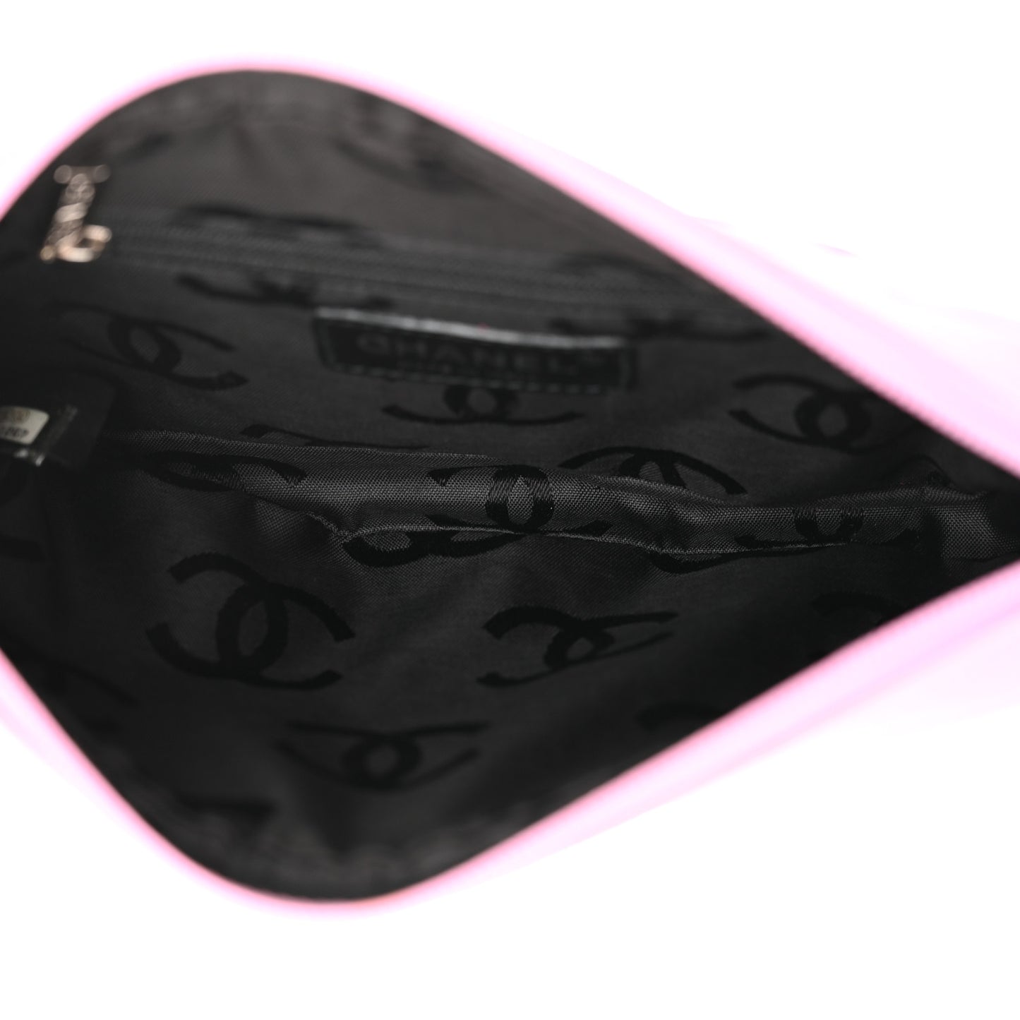 Calfskin Quilted Cambon Pochette Pink Black