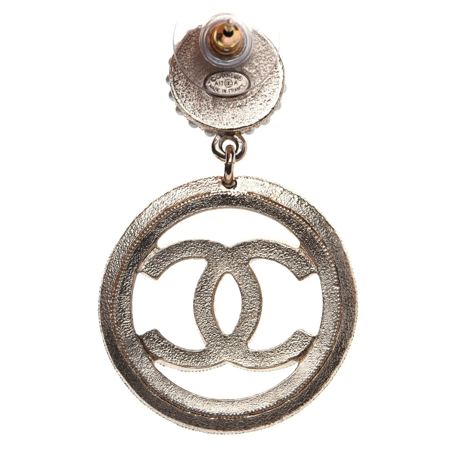 Chanel Pearl CC Drop Earrings Light Gold 5 of 8
