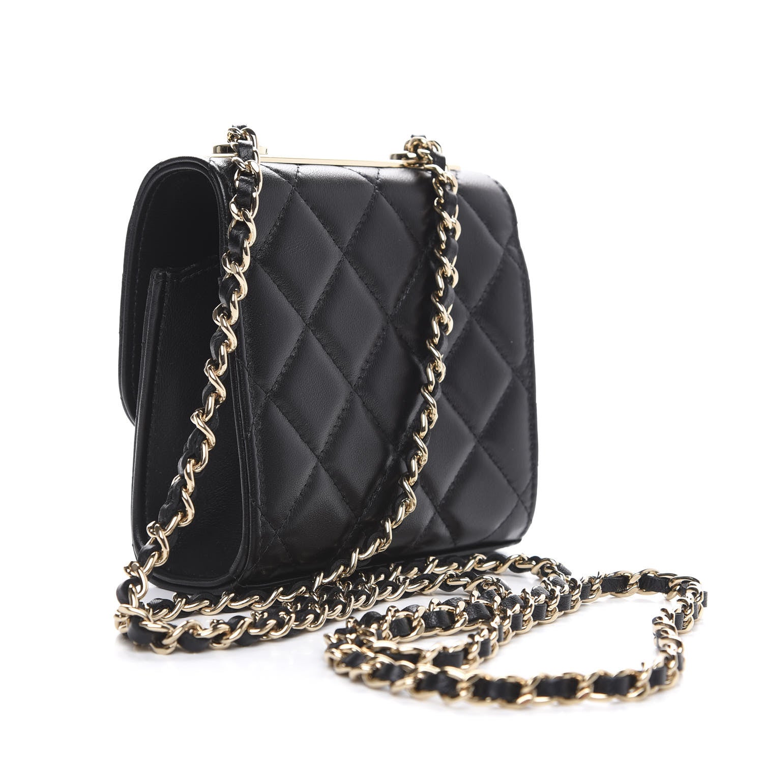 Chanel Lambskin Quilted Mini Trendy CC Chain Wallet Black 2 of 9