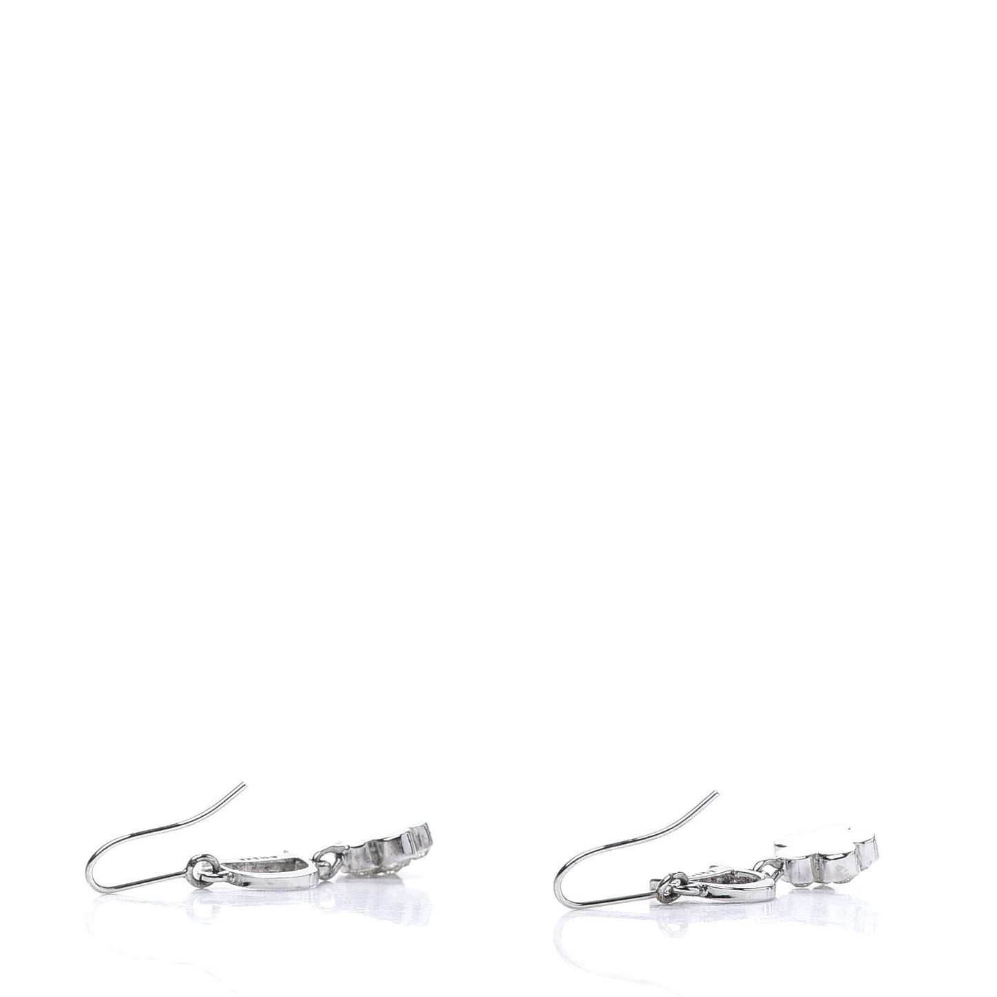 Crystal Flower Dangle Earrings Silver