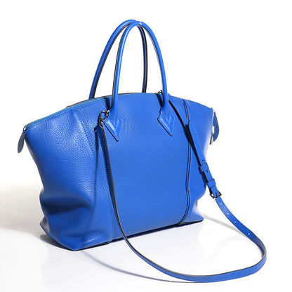 Louis Vuitton Cuir Taurillon Soft Lockit MM Blue 3 of 7