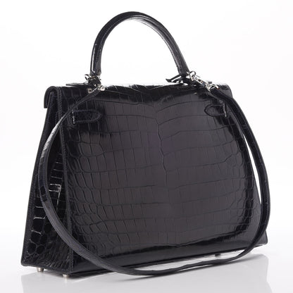 Hermes Shiny Niloticus Crocodile Kelly Sellier 32 3 of 36