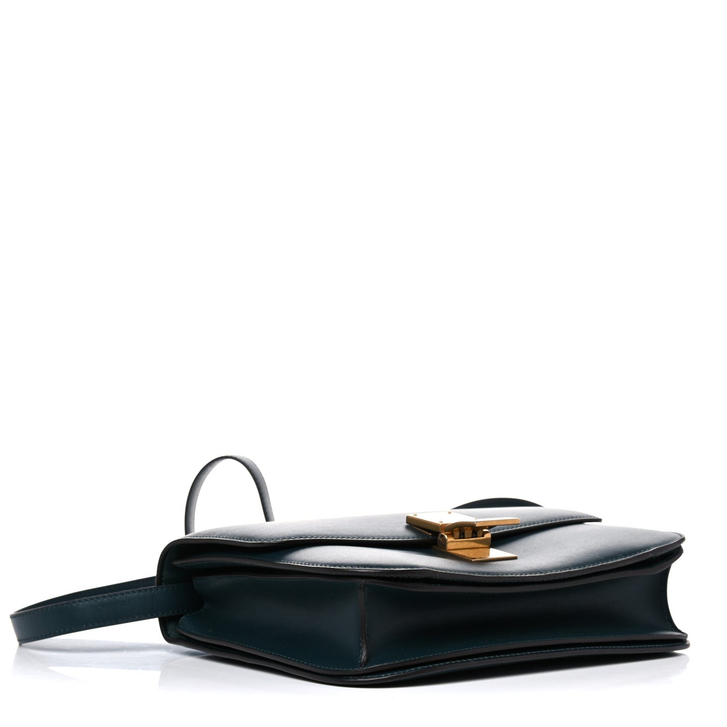 Box Calfskin Medium Classic Box Flap Bag Dark Green