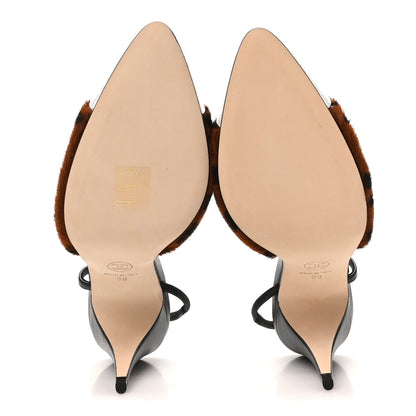 Chanel Lambskin Mixed Fibers Cap Toe CC Slingback Flats 37 Brown Black White 38 Brown Black White 6 of 9
