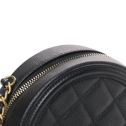 Chanel Caviar Quilted Round Filigree Crossbody Black 8 of 10
