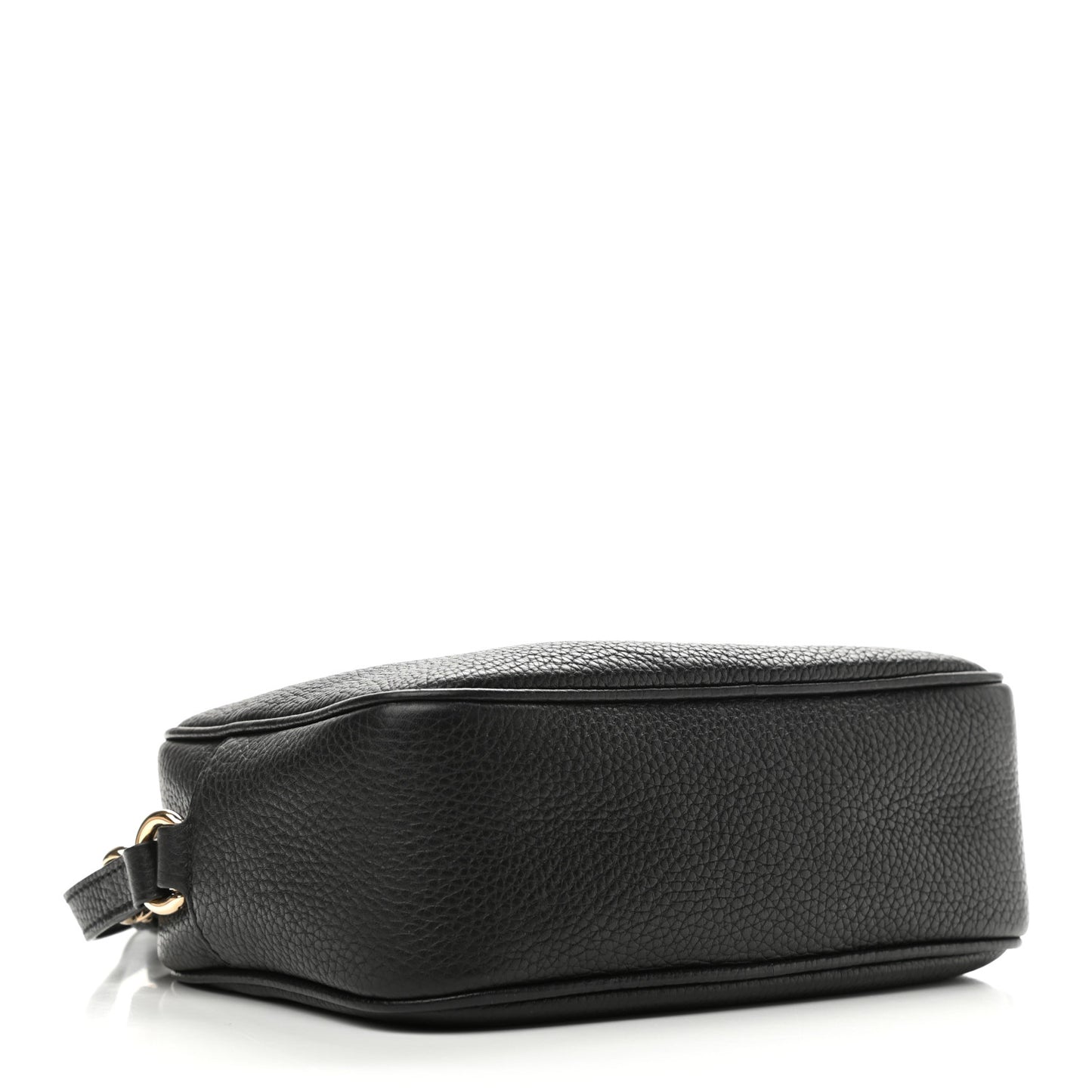 Pebbled Calfskin Small Soho Disco Bag Black