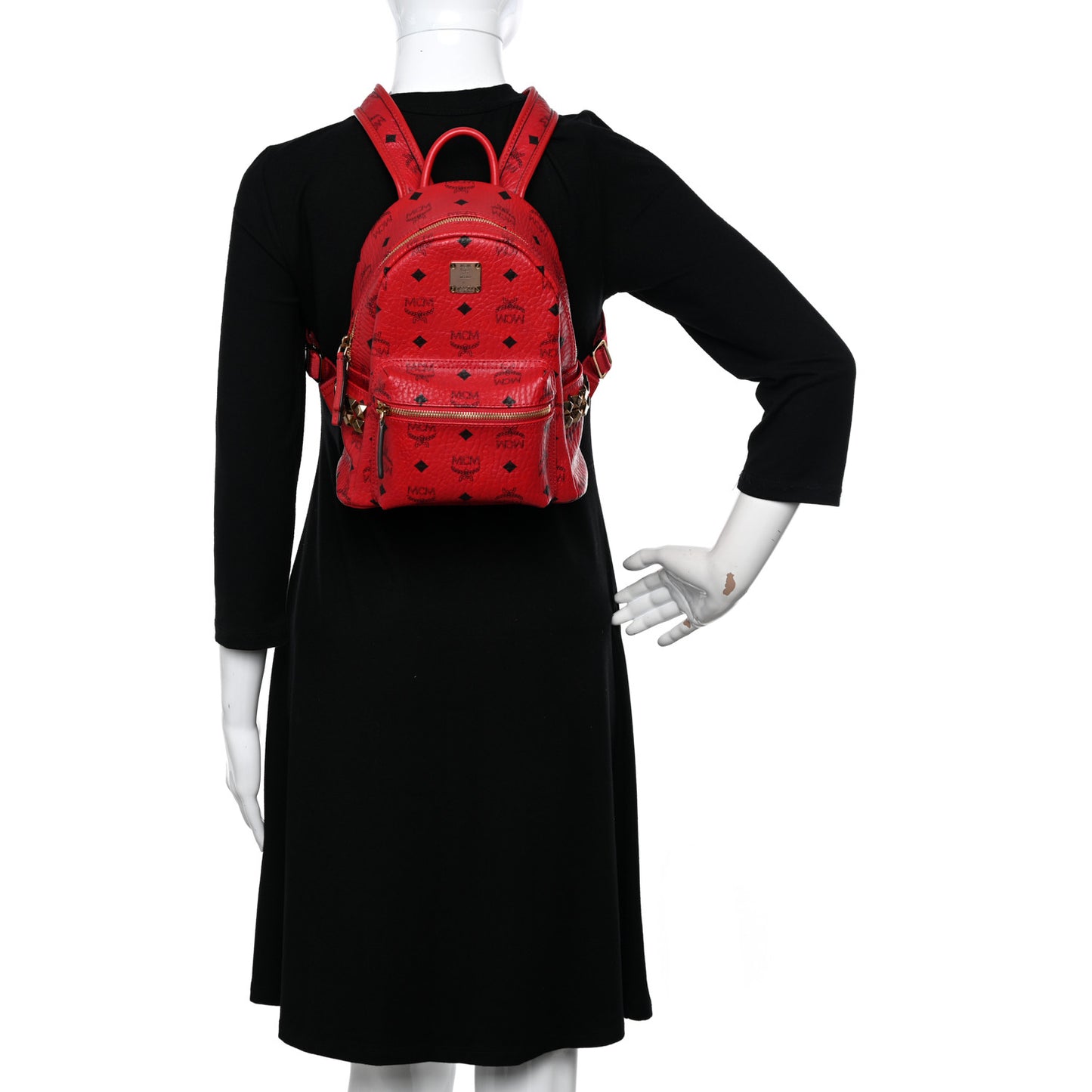 Visetos Side Stud Mini Stark Backpack Ruby Red