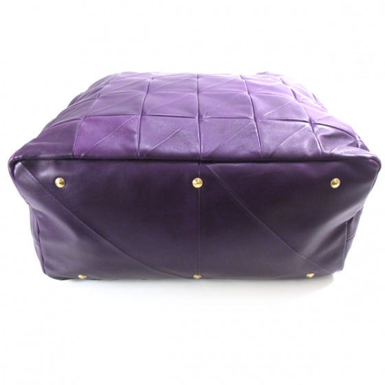 Saint Laurent Leather Sac New Rive Gauche Tote Purple 4 of 10