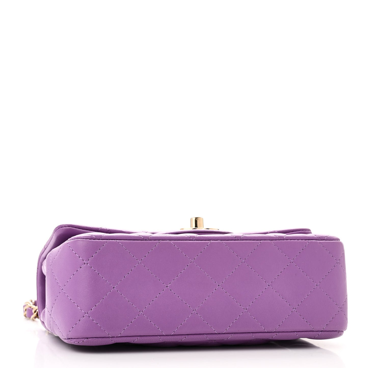 Lambskin Quilted Mini Rectangular Flap Purple