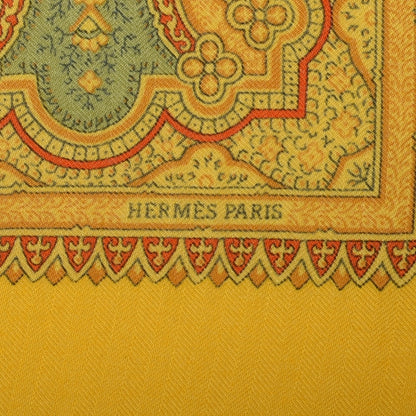 Hermes Cashmere Silk Cachemire Ancien Scarf Yellow 140 4 of 5